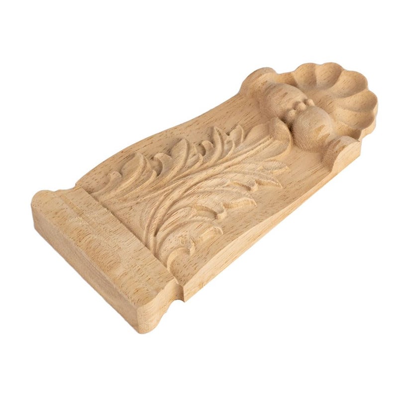 CRAPAPFERT 2PCS Unpainted Natural Solid Wood Carved Corner Onlay Applique 5.9x2.8 Inch Vintage Home Decor Decorative European Style Corners Corbels for Home Wall Furniture Decoration - Image 4